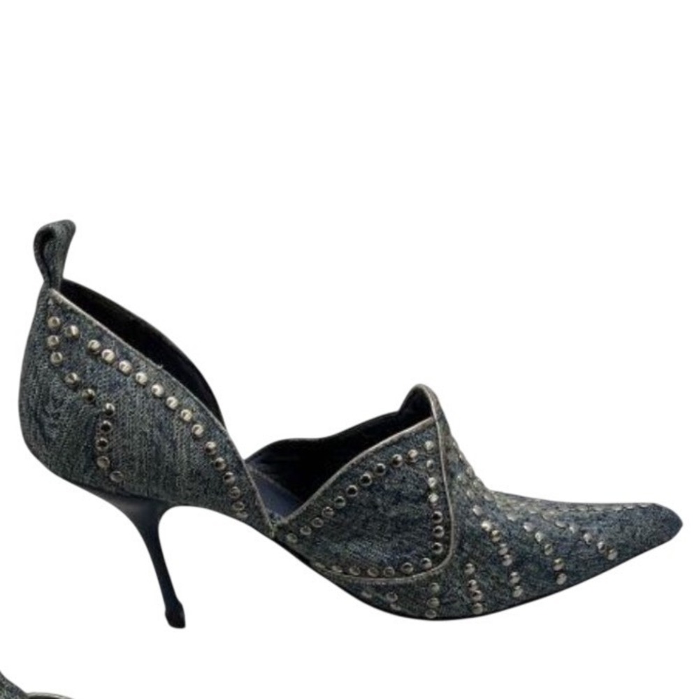 Jeffrey Campbell Studded Dark Denim Pointed Toe Heels